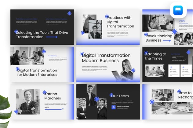 数字化转型现代商业主题keynote模板 - 顶尖PPT