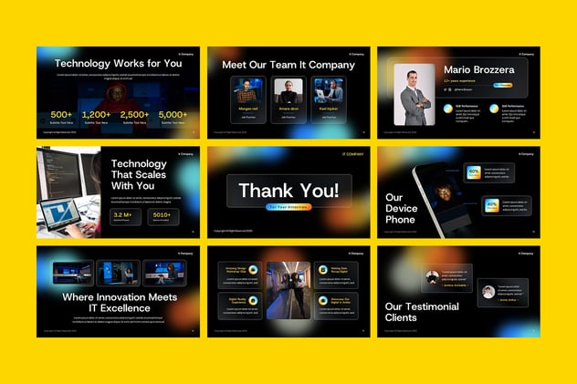 IT科技公司年度报告总结PPT模板 - 顶尖PPT