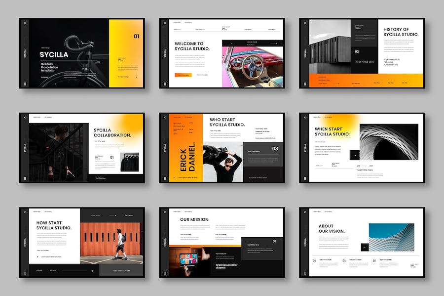 橙色商务企业品牌形象展示PPT模板 - 顶尖PPT