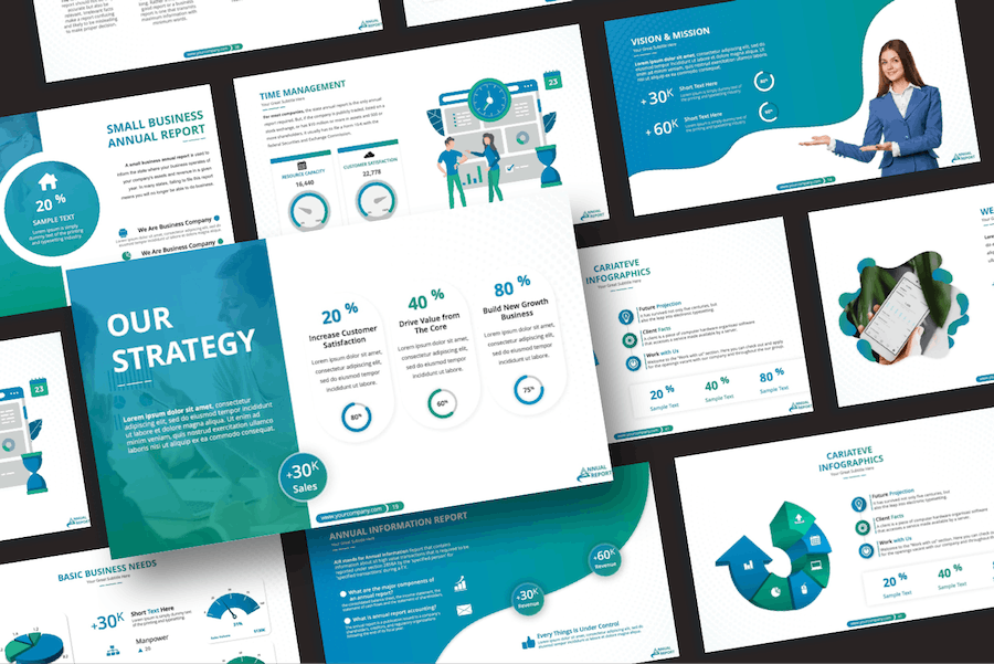 年度报告商务工作计划总结PPT模板 - 顶尖PPT