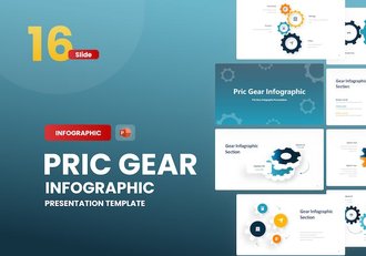 PRIC齿轮信息图形图表PPT模板 - 顶尖PPT