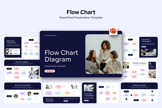 流程图业务流程设计管理体系PPT模板 - 顶尖PPT
