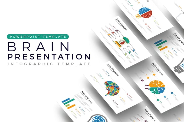 多种样式彩色大脑信息图形PPT模板 - 顶尖PPT