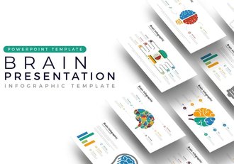 多种样式彩色大脑信息图形PPT模板 - 顶尖PPT