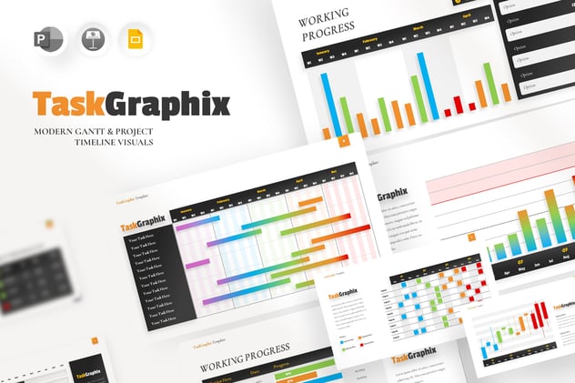 视觉数据时间轴演示PPT模板 - 顶尖PPT