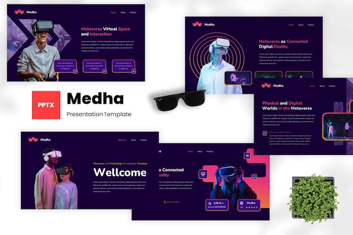 元宇宙技术创新展示PPT模板 - 顶尖PPT