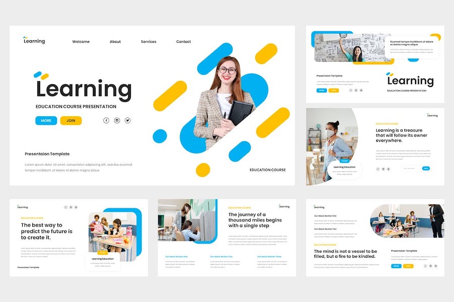 教育课程学习培训讲座Keynote模板 - 顶尖PPT