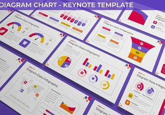彩色数据分析统计图形图表Keynote模板 - 顶尖PPT