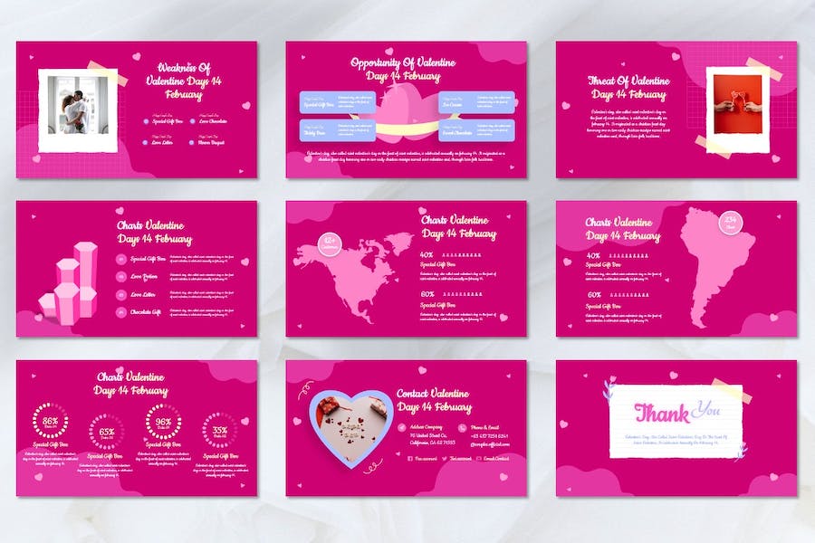 情侣2月14日情人节主题Keynote模板 - 顶尖PPT