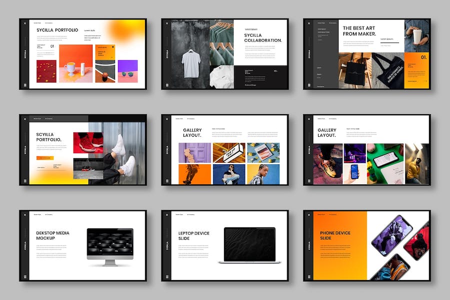 橙色商务企业品牌形象展示PPT模板 - 顶尖PPT