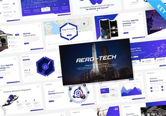 蓝色大气航空技术研发项目展示汇报年计划总结多用途keynote板 - 顶尖PPT