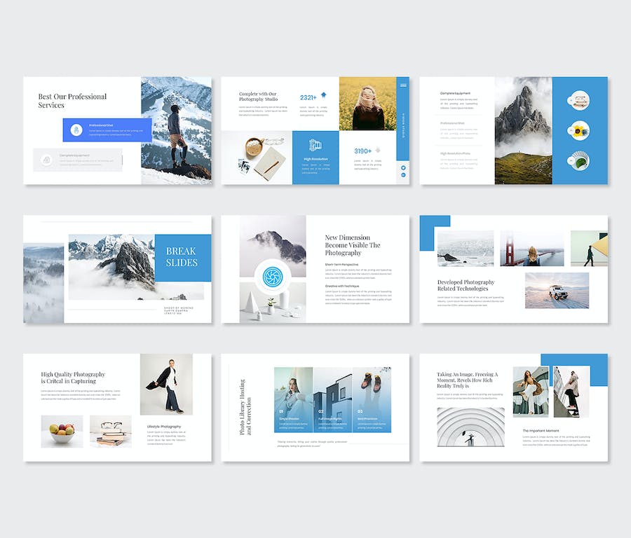 视觉摄影作品集展示PPT模板 - 顶尖PPT