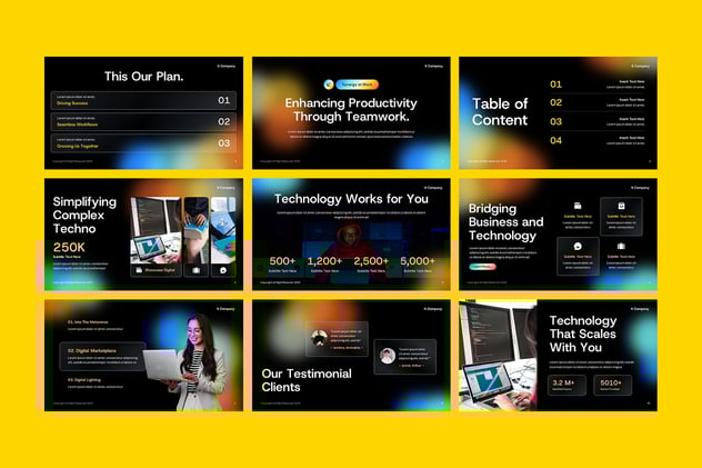 IT科技公司年度报告总结PPT模板 - 顶尖PPT