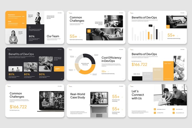技术团队工作汇报工程DevOps演示PPT模板 - 顶尖PPT