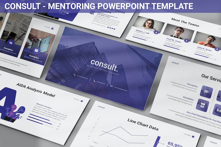 企业咨询专业领域咨询指导PPT模板 - 顶尖PPT