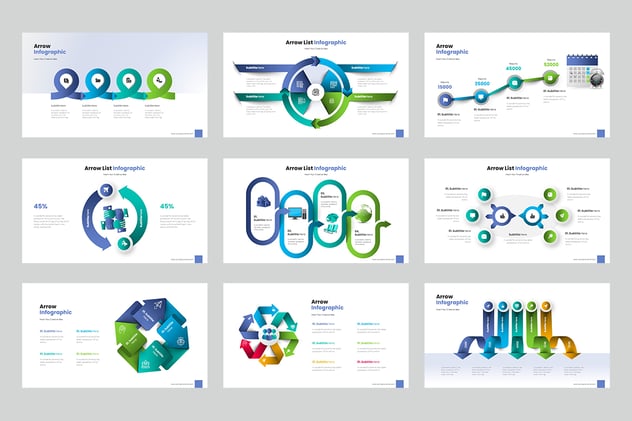 立体质感步骤流程箭头图形PPT模板 - 顶尖PPT
