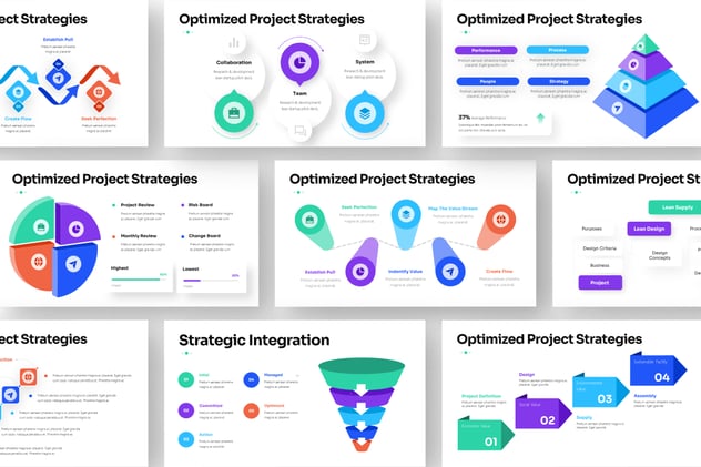 项目策略优化流程信息图形Keynote模板 - 顶尖PPT