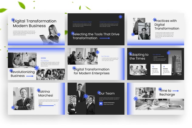 数字化转型现代商业主题keynote模板 - 顶尖PPT