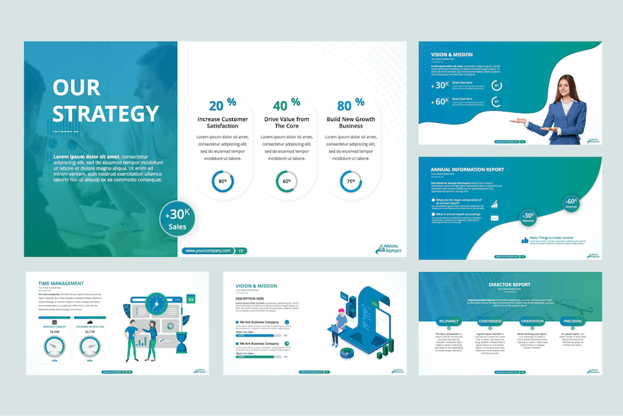 年度报告商务工作计划总结PPT模板 - 顶尖PPT
