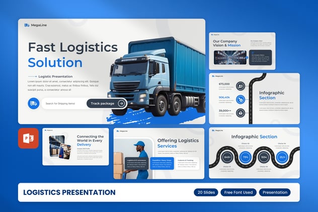 物流寄递快递行业PPT模板 - 顶尖PPT