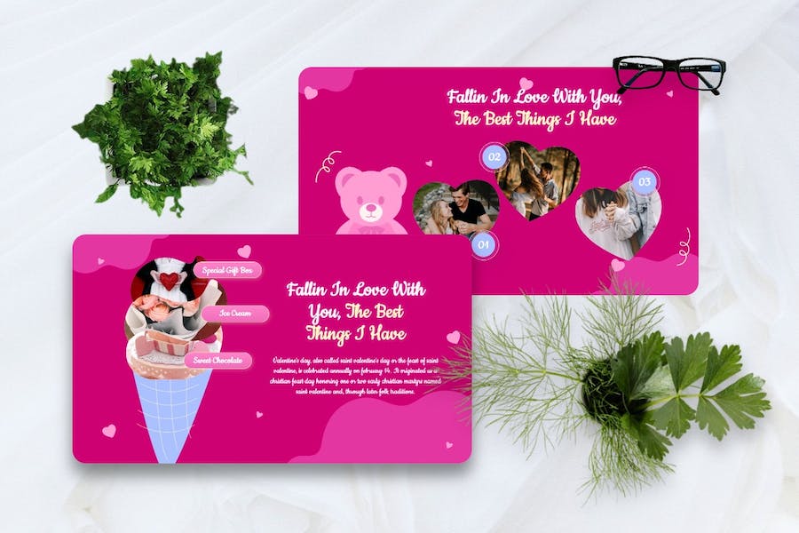 情侣2月14日情人节主题Keynote模板 - 顶尖PPT