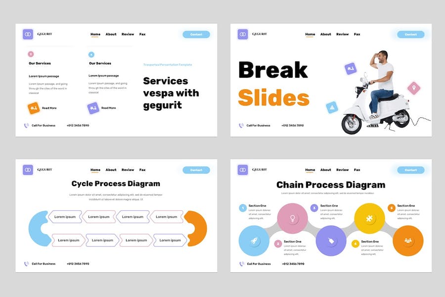 摩托车滑板车产品推介方案PPT模板 - 顶尖PPT