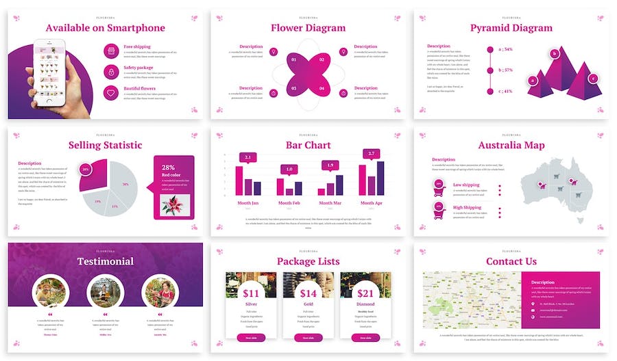 花卉花店经营管理运营策略Keynote模板 - 顶尖PPT