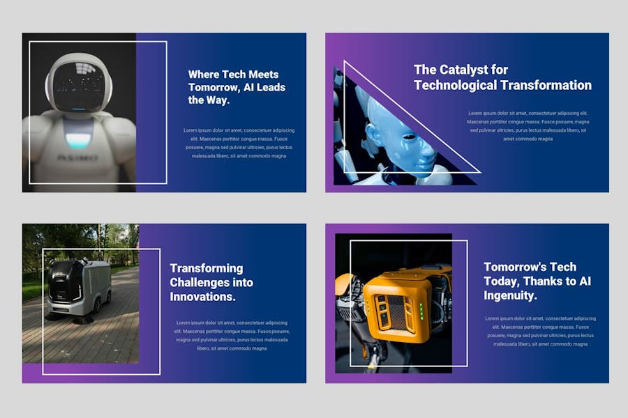 AI机器人人工智能IT技术PPT模板 - 顶尖PPT