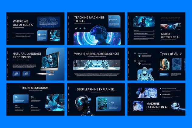 人工智能主题AI PPT模板 - 顶尖PPT