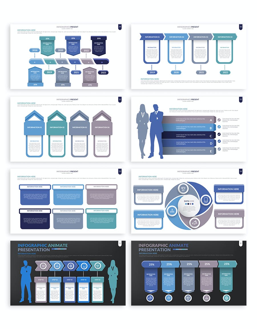 国外蓝色创意要点图形循环图形图表keynote模板 - 顶尖PPT