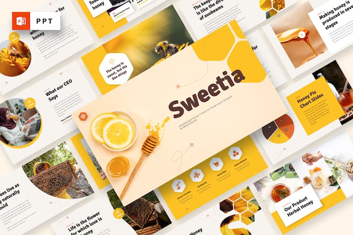 甜蜜养蜂产业介绍PPT模板 - 顶尖PPT