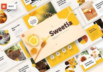 甜蜜养蜂产业介绍PPT模板 - 顶尖PPT