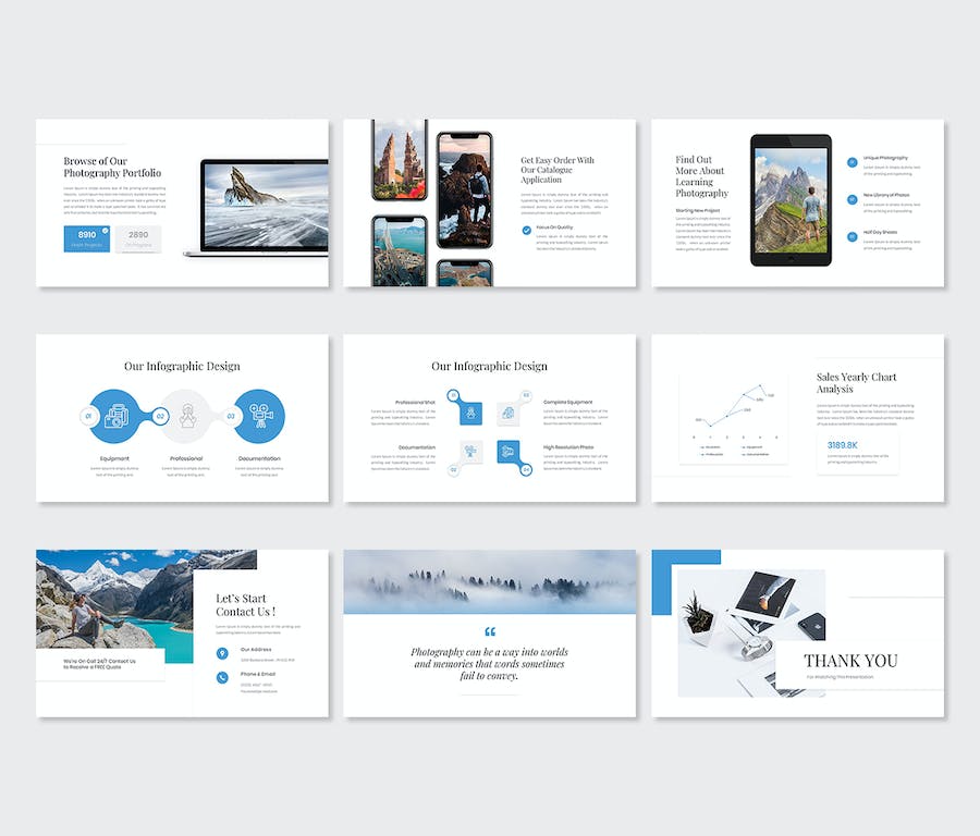 视觉摄影作品集展示PPT模板 - 顶尖PPT