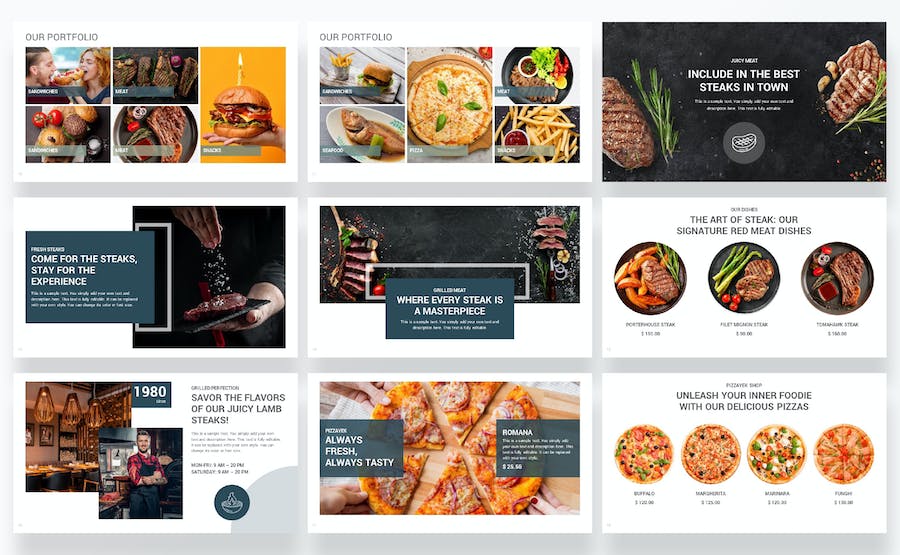 食品美食菜品推介销售宣传PPT模板 - 顶尖PPT