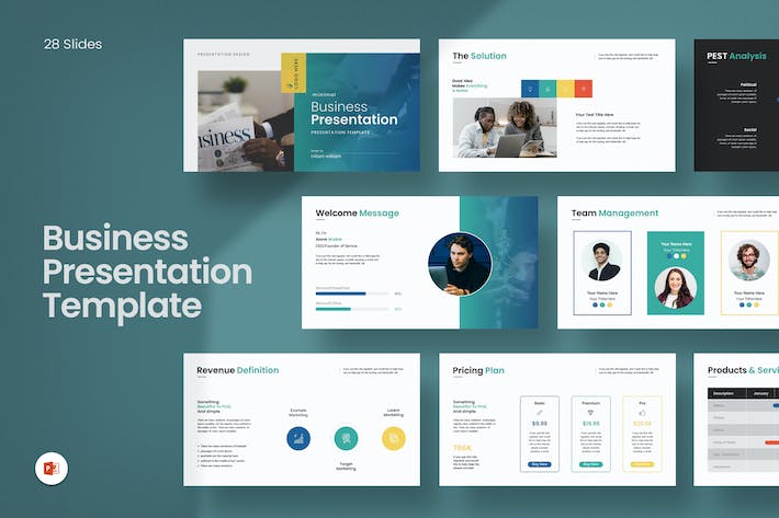 商务场景适用PowerPoint演示文稿模板 - 顶尖PPT