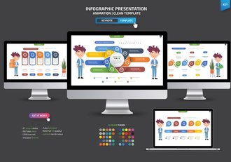 彩色商务可视化关系流程图形keynote模板 - 顶尖PPT