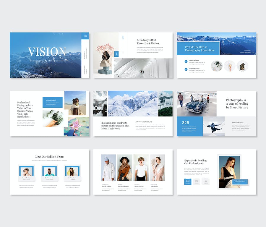 视觉摄影作品集展示PPT模板 - 顶尖PPT