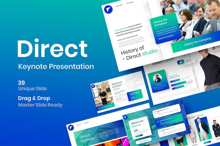 渐变色业务展示企业合作商业计划商务主题演讲keynote模板 - 顶尖PPT