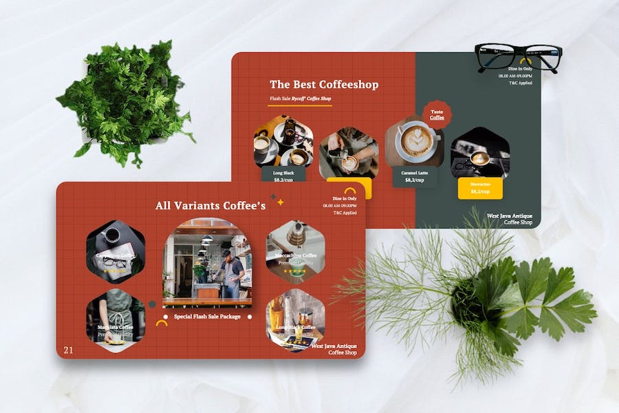 咖啡店讲述展示方案推介Keynote模板 - 顶尖PPT