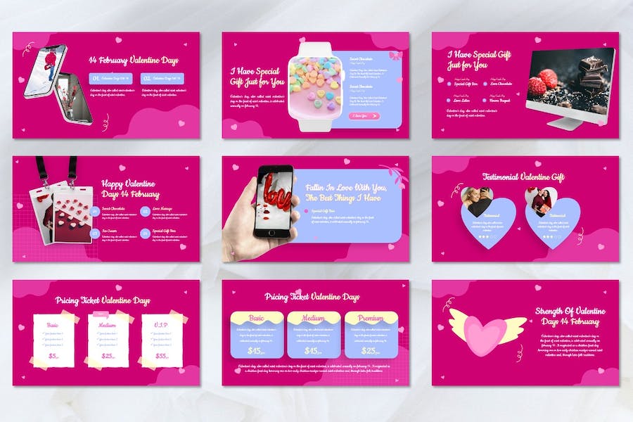 情侣2月14日情人节主题Keynote模板 - 顶尖PPT