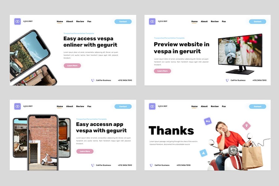 摩托车滑板车产品推介方案PPT模板 - 顶尖PPT