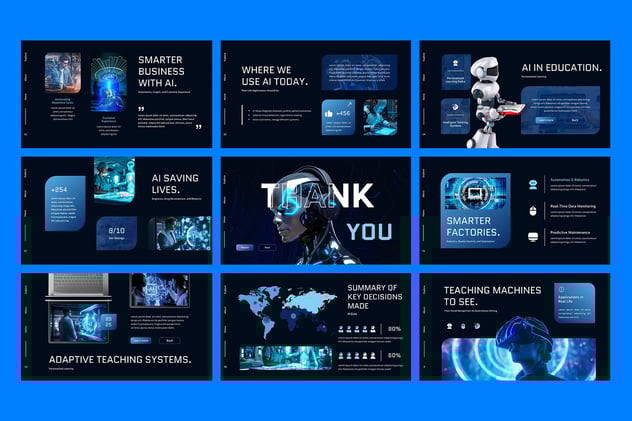 人工智能主题AI PPT模板 - 顶尖PPT