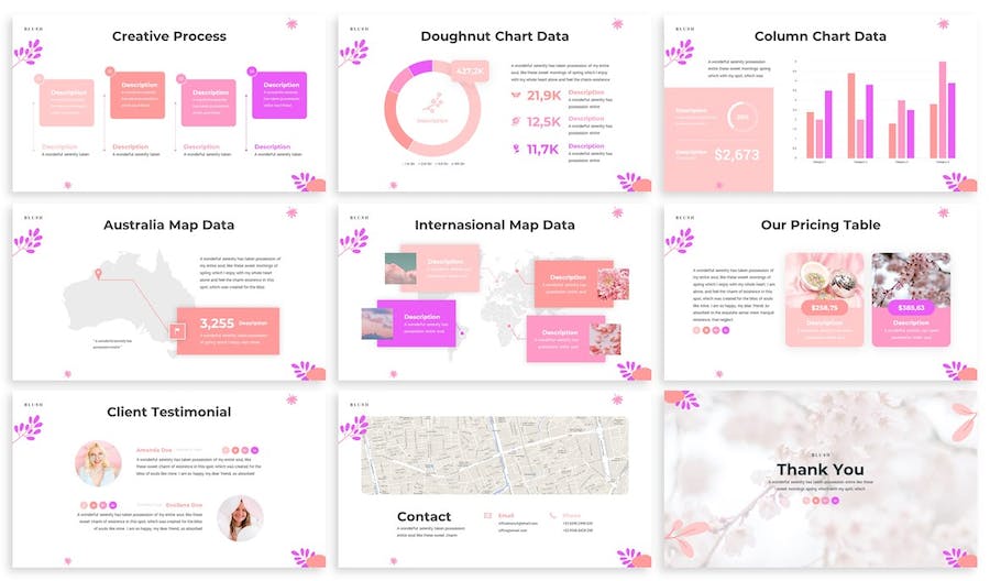 花卉设计keynote模板 - 顶尖PPT
