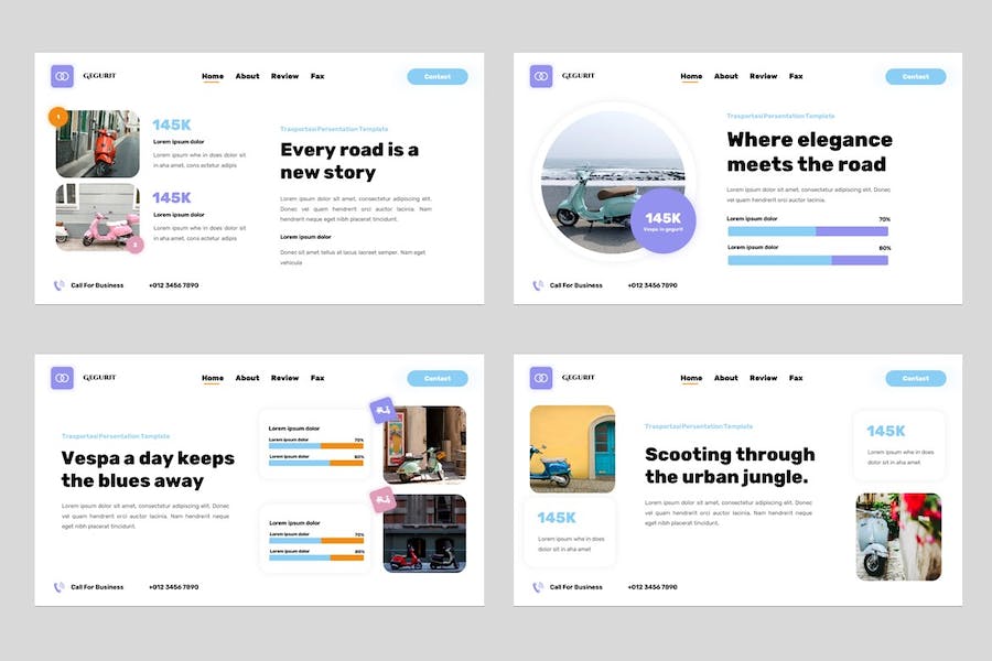 摩托车滑板车产品推介方案PPT模板 - 顶尖PPT