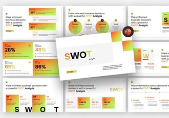 SWOT信息图表ppt模板 - 顶尖PPT