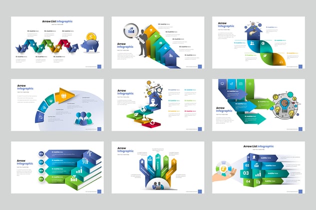 立体质感步骤流程箭头图形PPT模板 - 顶尖PPT