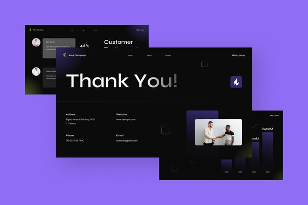 紫色渐变现代公司简介PPT模板 - 顶尖PPT