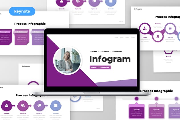 流程信息图形keynote模板 - 顶尖PPT