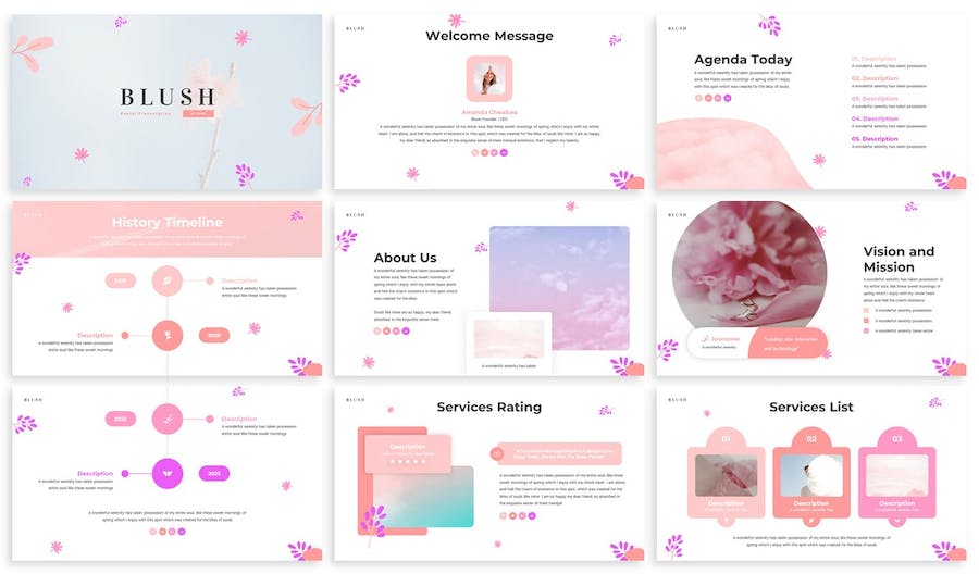 花卉设计keynote模板 - 顶尖PPT