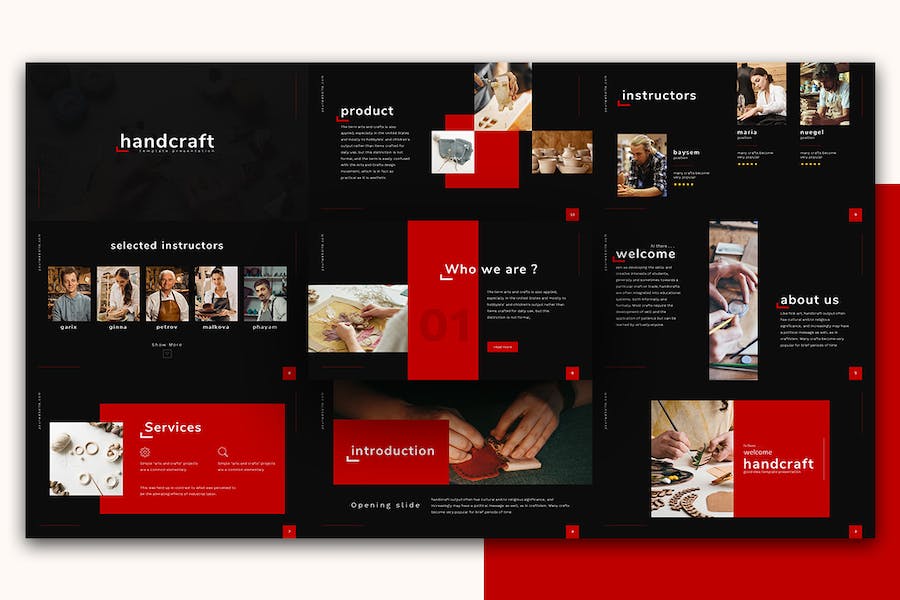 手工艺品创意展示作品Keynote模板 - 顶尖PPT